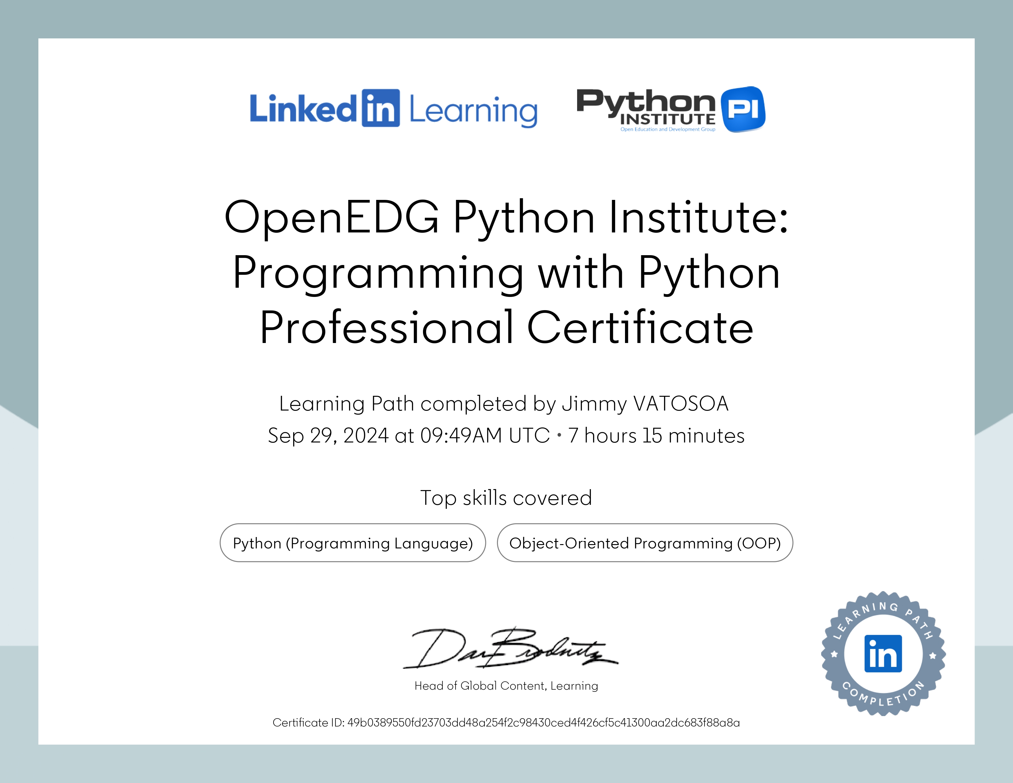 Python Professional Certificate